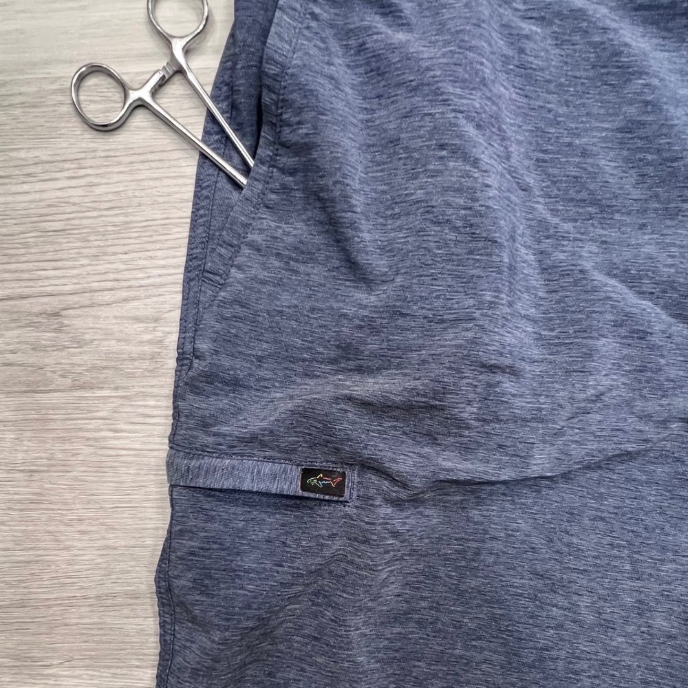 Greg Norman Mens Blue Heather Golf Shorts Size 40 Stretch TL111234 Shark Logo - Picture 9 of 16